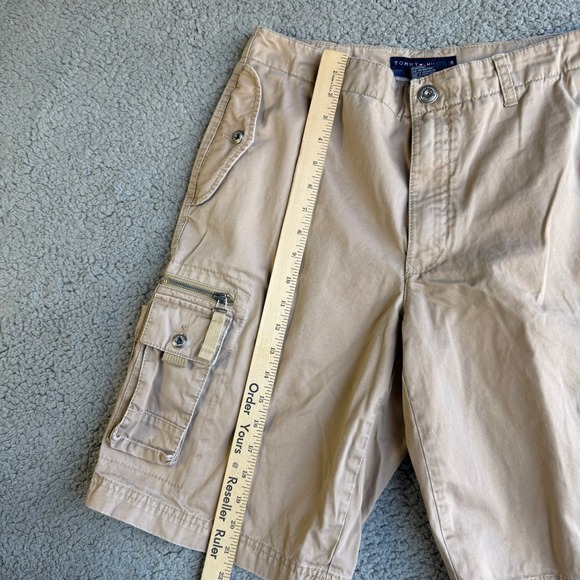 Tommy Hilfiger Mens Cargo Shorts Tan Khaki Multi Pocket Cotton Size 30 - Picture 7 of 15